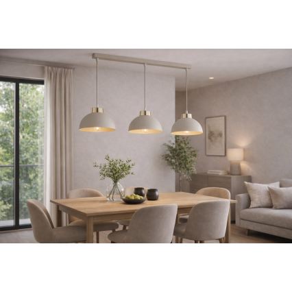 Brilagi - Kábeles csillár 3xE27/60W/230V bézs/arany