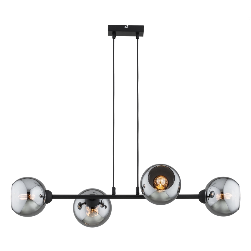 Brilagi - Kábeles csillár DIOR 4xE27/60W/230V fekete/füstszürke
