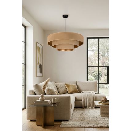 Brilagi - kábeles csillár LUNETA 3xE27/60W/230V átm. 80 cm bézs/arany