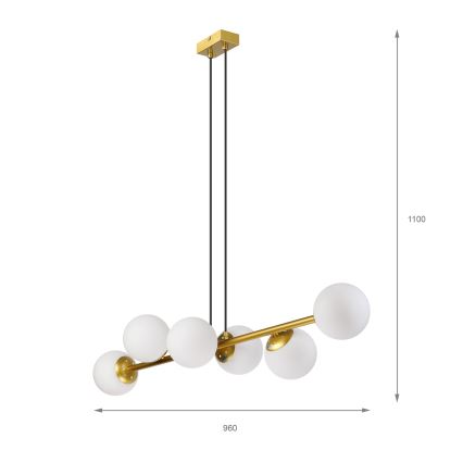 Brilagi - Kábeles csillár MALONY 6xE14/20W/230V arany