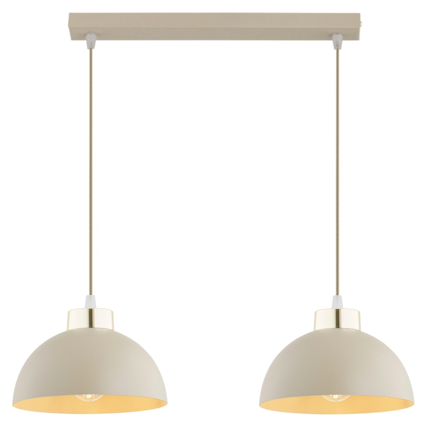 Brilagi - Kábeles csillár MOON 2xE27/60W/230V bézs/arany