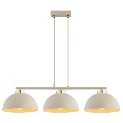 Brilagi - Kábeles csillár MOON 3xE27/60W/230V bézs/arany