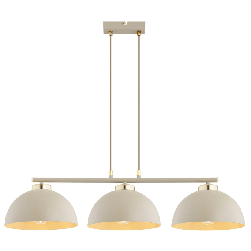 Brilagi - Kábeles csillár MOON 3xE27/60W/230V bézs/arany