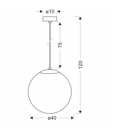 BRILAGI - Kábeles csillár POLOS 1xE27/40W/230V átmérő 40 cm fekete