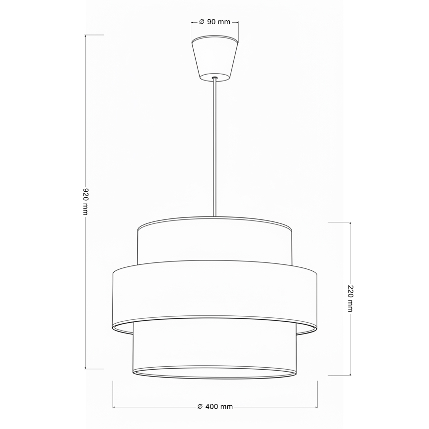 Brilagi - Kábeles csillár SPACE 1xE27/60W/230V Ø 40 cm bézs/krém