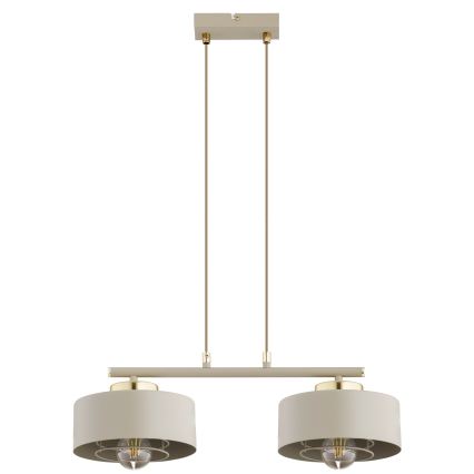 Brilagi - Kábeles csillár SPRING 2xE27/60W/230V bézs/arany