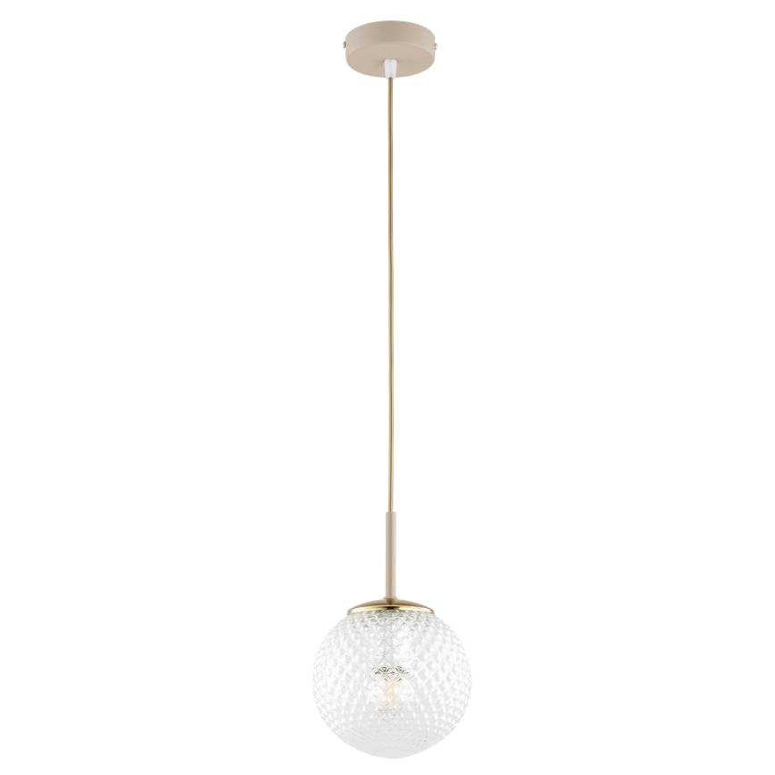 Brilagi - Kábeles csillár STELLA 1xE27/60W/230V Ø 15 cm bézs/arany
