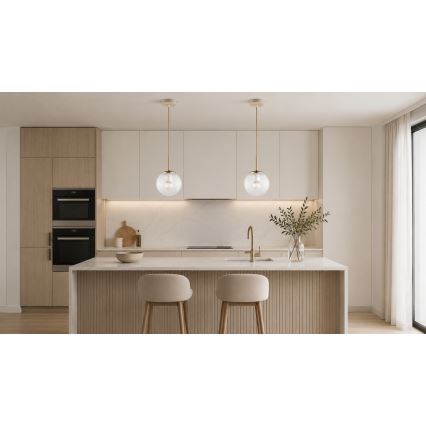 Brilagi - Kábeles csillár STELLA 1xE27/60W/230V Ø 15 cm bézs/arany