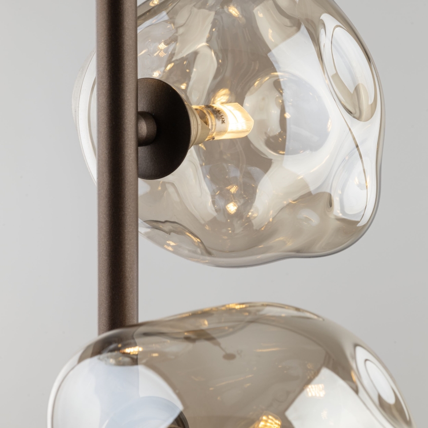 Brilagi - Kábeles csillár VULCANO 3xG9/8W/230V bronz/füstös bézs