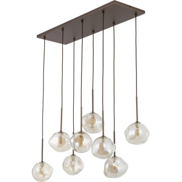 BRILAGI - Kábeles csillár VULCANO 8xG9/8W/230V bronz/füstölt bézs