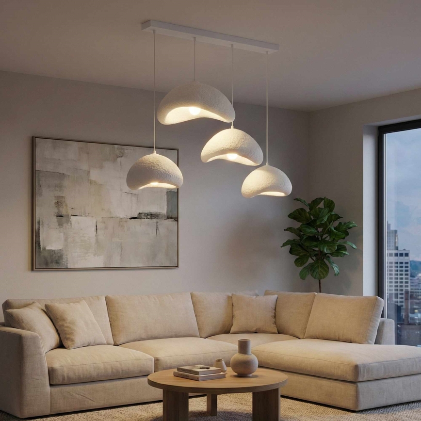 Brilagi - Kábeles csillár WABI SABI 4xE27/40W/230V fehér