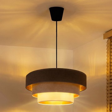 Brilagi - Kábeles függeszték LUNETA 1xE27/60W/230V átm. 40 cm barna/bézs/krém