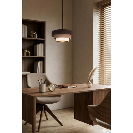 Brilagi - Kábeles függeszték LUNETA 1xE27/60W/230V átm. 40 cm barna/bézs/krém