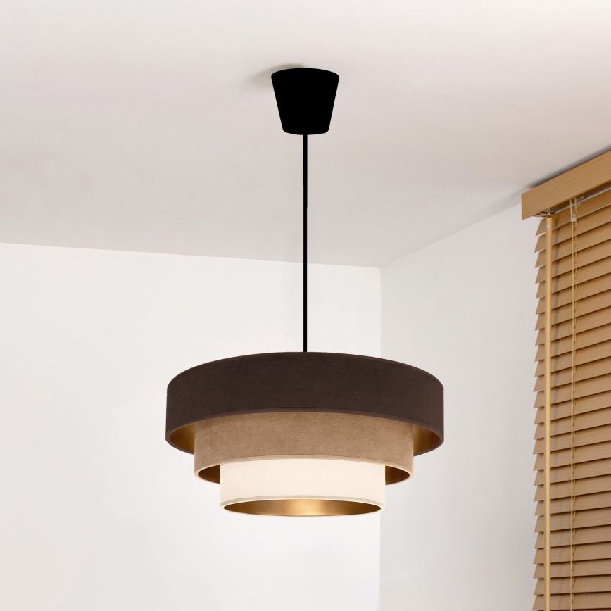 Brilagi - Kábeles függeszték LUNETA 1xE27/60W/230V átm. 40 cm barna/bézs/krém