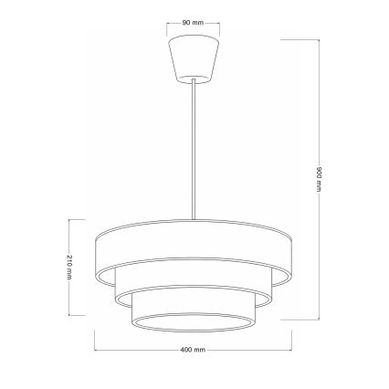 Brilagi - Kábeles függeszték LUNETA 1xE27/60W/230V átm. 40 cm barna/bézs/krém