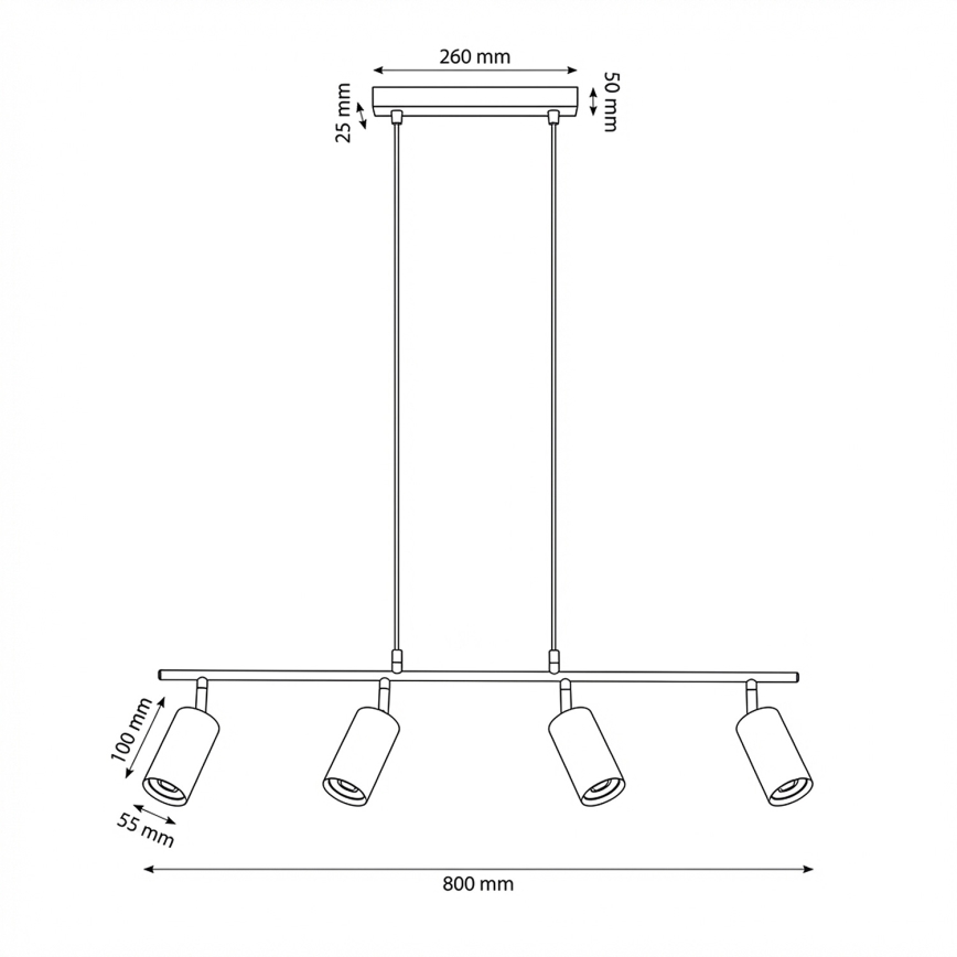 Brilagi - Kábeles függeszték SELE 4xGU10/30W/230V fehér