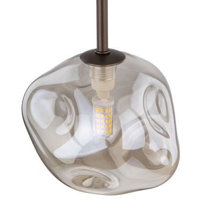 Brilagi - Kábeles függeszték VULCANO 1xG9/8W/230V átm. 15 cm bronz/füstös bézs