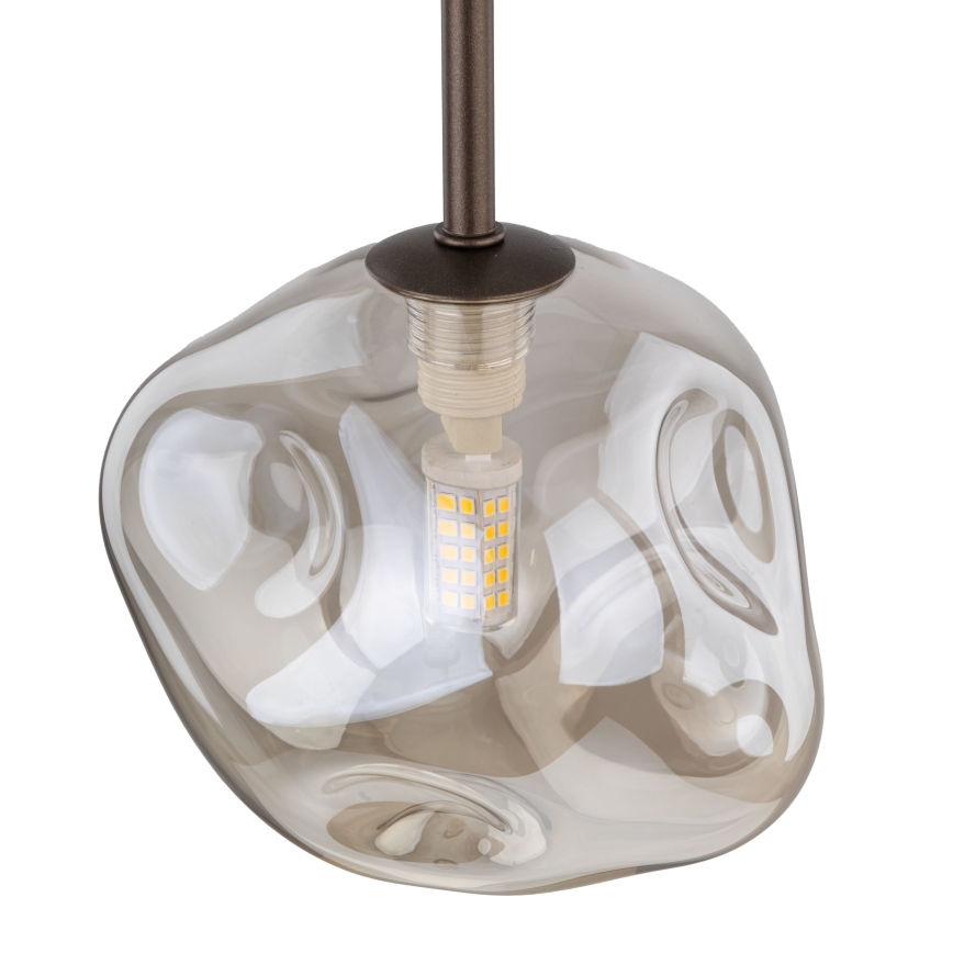 Brilagi - Kábeles függeszték VULCANO 1xG9/8W/230V átm. 15 cm bronz/füstös bézs