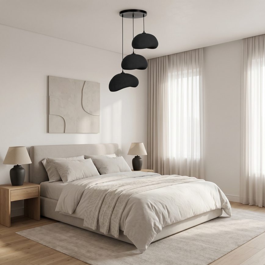 Brilagi - Kábeles függeszték WABI SABI 3xE27/40W/230V, átm. 60 cm, fekete