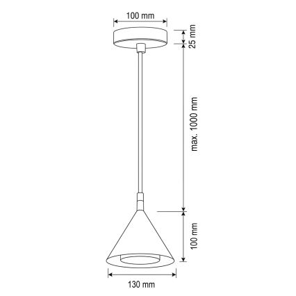 Brilagi - Kábeles függőlámpa CONE SINGLE 1xGX53/15W/230V fekete