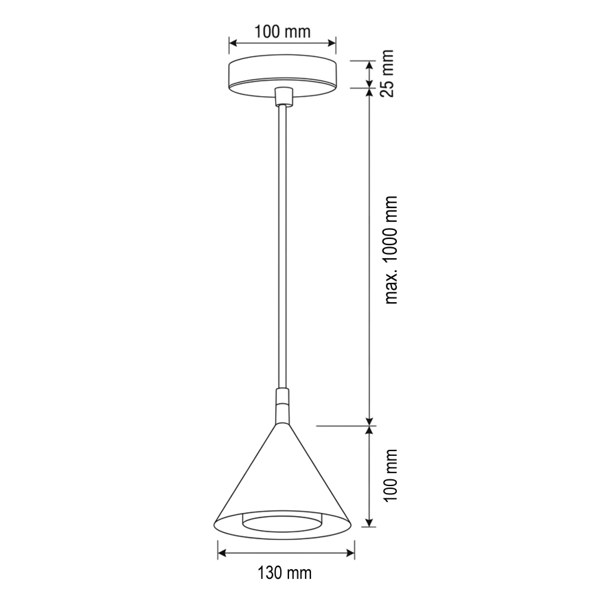 Brilagi - Kábeles függőlámpa CONE SINGLE 1xGX53/15W/230V fekete