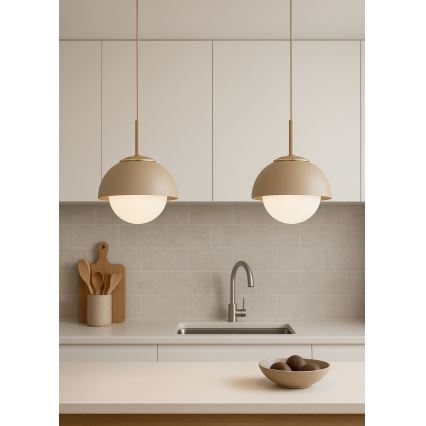 Brilagi - Kábeles függőlámpa COSMO 1xE27/60W/230V, Ø 18 cm, bézs/arany