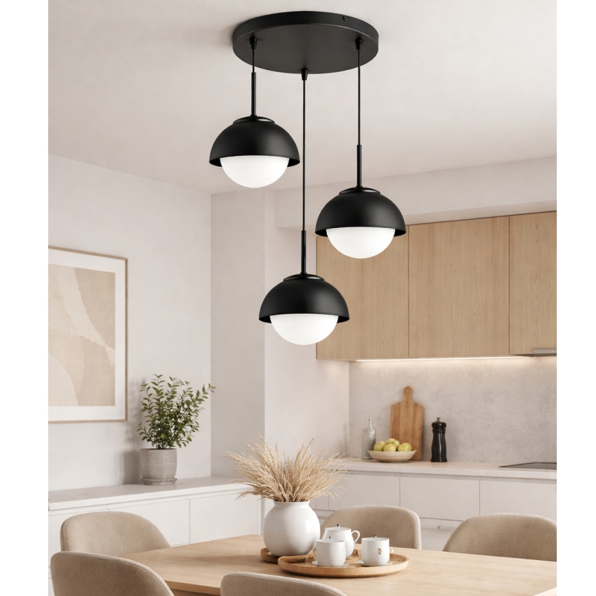BRILAGI - Kábeles függőlámpa COSMO 3xE27/60W/230V fekete