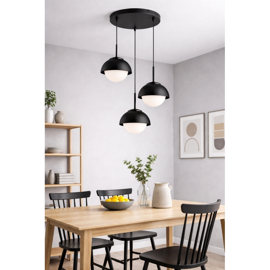 BRILAGI - Kábeles függőlámpa COSMO 3xE27/60W/230V fekete
