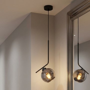 Brilagi - Kábeles függőlámpa DIOR 1xE27/60W/230V fekete/füstszürke