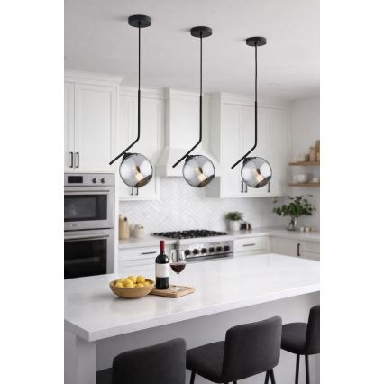 Brilagi - Kábeles függőlámpa DIOR 1xE27/60W/230V fekete/füstszürke
