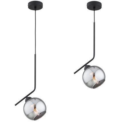Brilagi - Kábeles függőlámpa DIOR 1xE27/60W/230V fekete/füstszürke