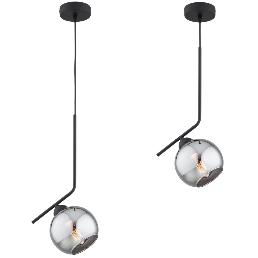 Brilagi - Kábeles függőlámpa DIOR 1xE27/60W/230V fekete/füstszürke