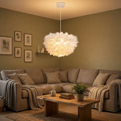 Brilagi - Kábeles függőlámpa FEATHER 3xE27/40W/230V átm. 40 cm fehér