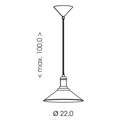 Brilagi - Kábeles függőlámpa FORGE 1xE27/60W/230V átm. 22 cm fekete