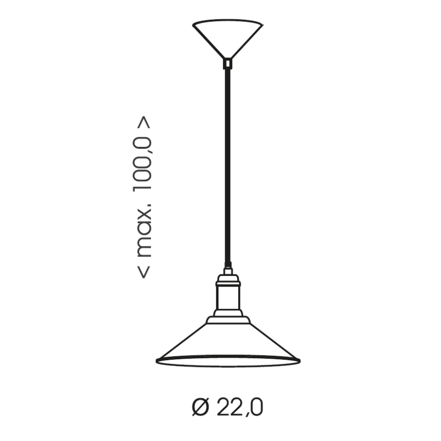 Brilagi - Kábeles függőlámpa FORGE 1xE27/60W/230V átm. 22 cm fekete