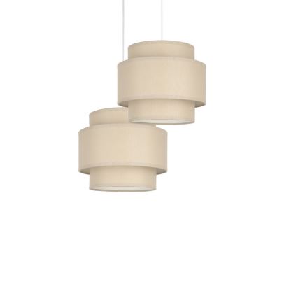 Brilagi - Kábeles függőlámpa RESNA 2xE27/60W/230V, átm. 30 cm, bézs