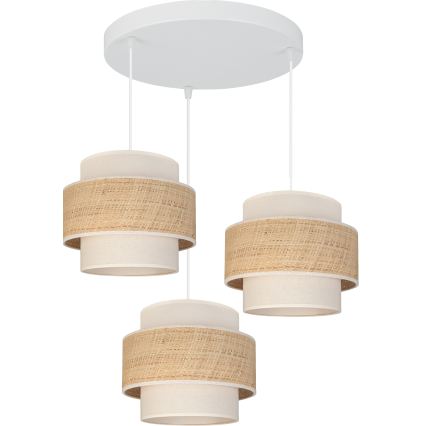 Brilagi - Kábeles függőlámpa SPACE 3xE27/60W/230V átm. 40 cm bézs/krém