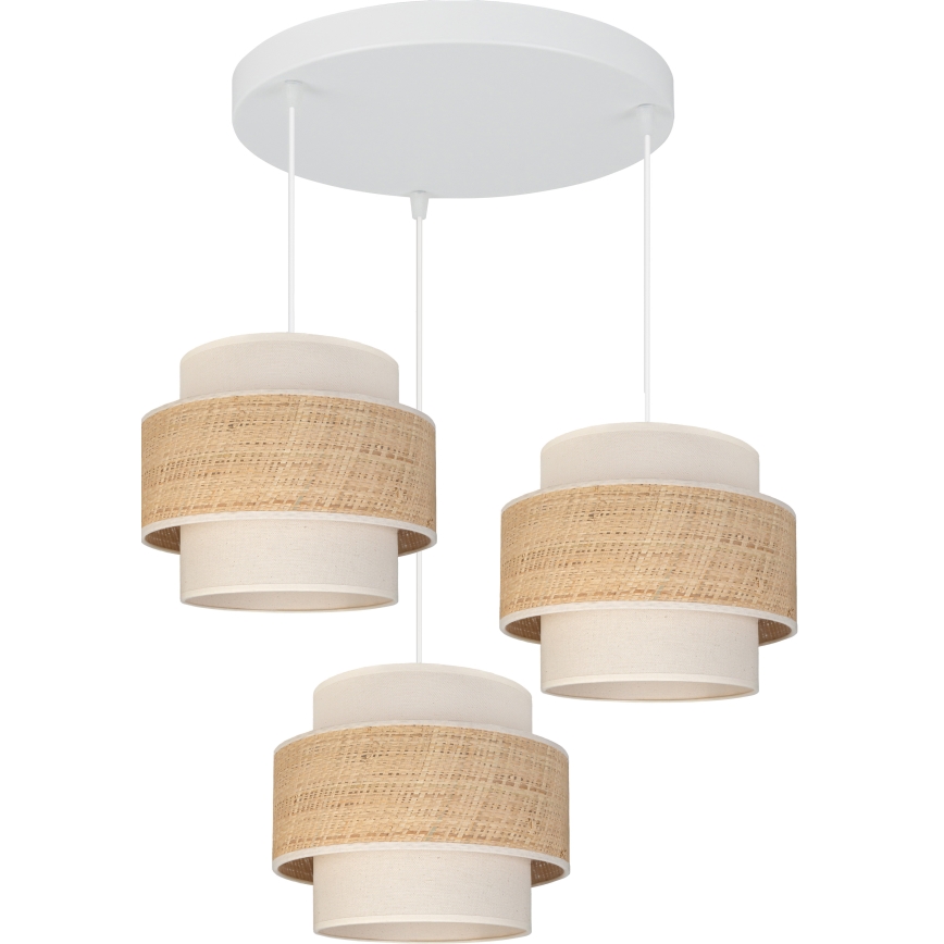 Brilagi - Kábeles függőlámpa SPACE 3xE27/60W/230V átm. 40 cm bézs/krém