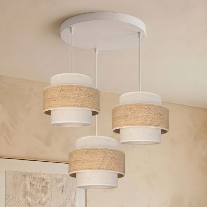 Brilagi - Kábeles függőlámpa SPACE 3xE27/60W/230V átm. 40 cm bézs/krém