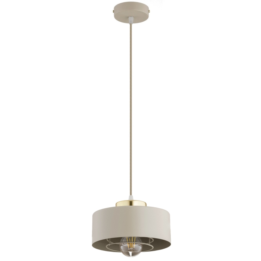Brilagi - Kábeles függőlámpa SPRING 1xE27/60W/230V átm. 20 cm bézs/arany