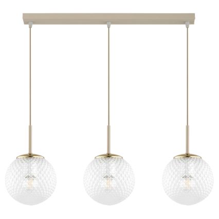 Brilagi - Kábeles függőlámpa STELLA 3xE27/60W/230V bézs/arany