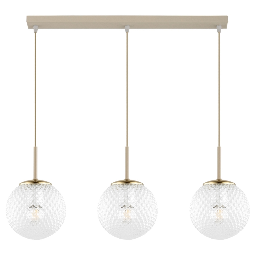 Brilagi - Kábeles függőlámpa STELLA 3xE27/60W/230V bézs/arany