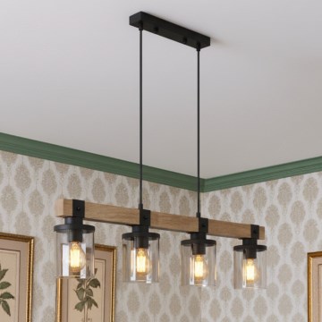 Brilagi - Kábeles függőlámpa VISTA 4xE27/60W/230V tölgy