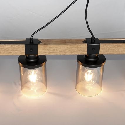 Brilagi - Kábeles függőlámpa VISTA 4xE27/60W/230V tölgy