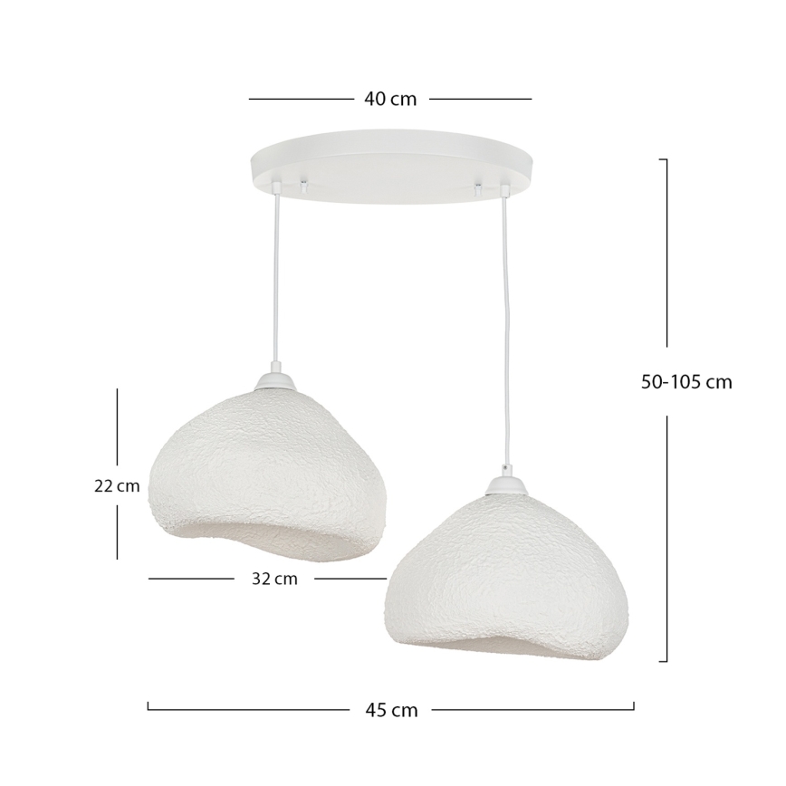 Brilagi - Kábeles függőlámpa WABI SABI 2xE27/40W/230V átm. 45 cm fehér