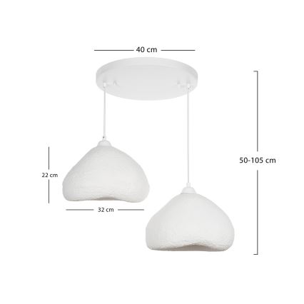 Brilagi - Kábeles függőlámpa WABI SABI 2xE27/40W/230V átm. 45 cm fehér