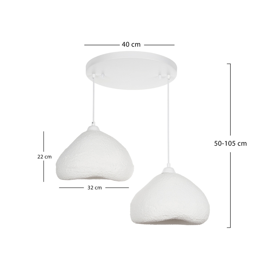 Brilagi - Kábeles függőlámpa WABI SABI 2xE27/40W/230V átm. 45 cm fehér