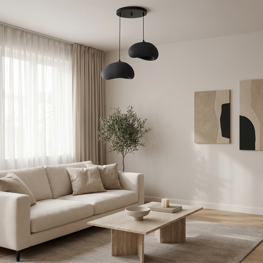 Brilagi - Kábeles függőlámpa WABI SABI 2xE27/40W/230V átm. 60 cm fekete