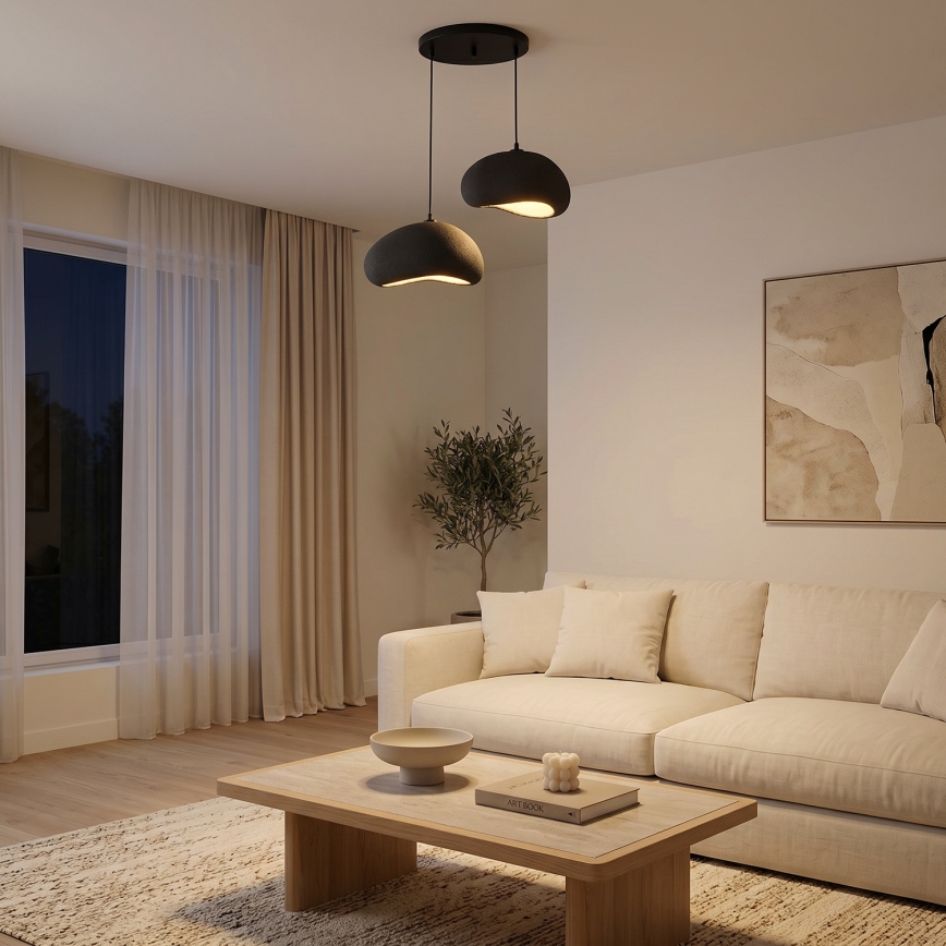 Brilagi - Kábeles függőlámpa WABI SABI 2xE27/40W/230V átm. 60 cm fekete