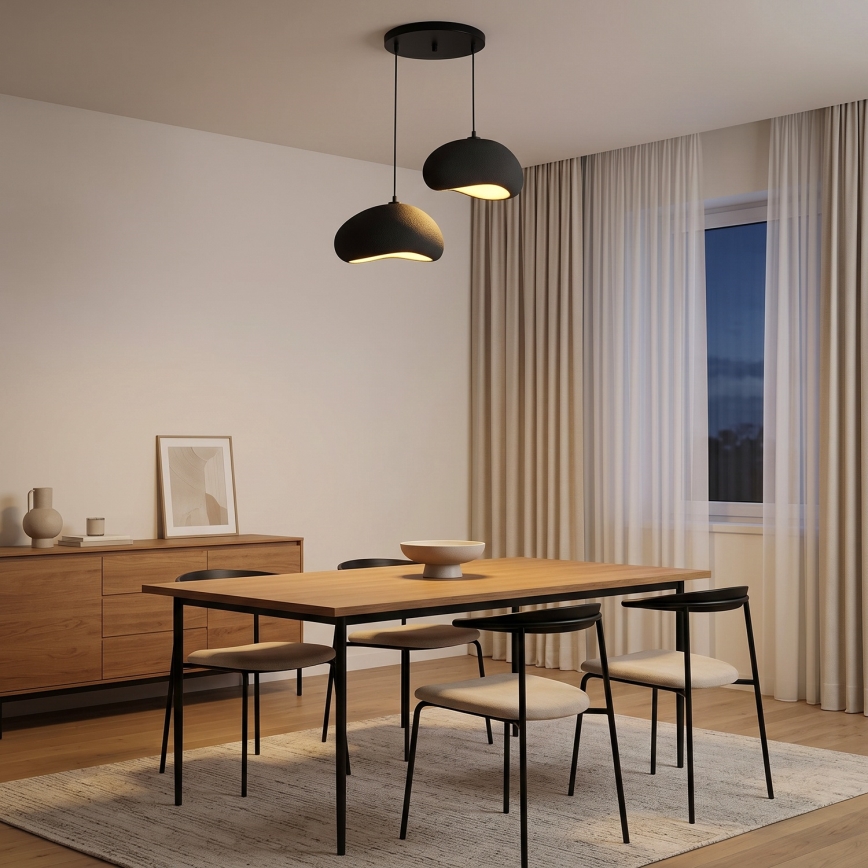 Brilagi - Kábeles függőlámpa WABI SABI 2xE27/40W/230V átm. 60 cm fekete